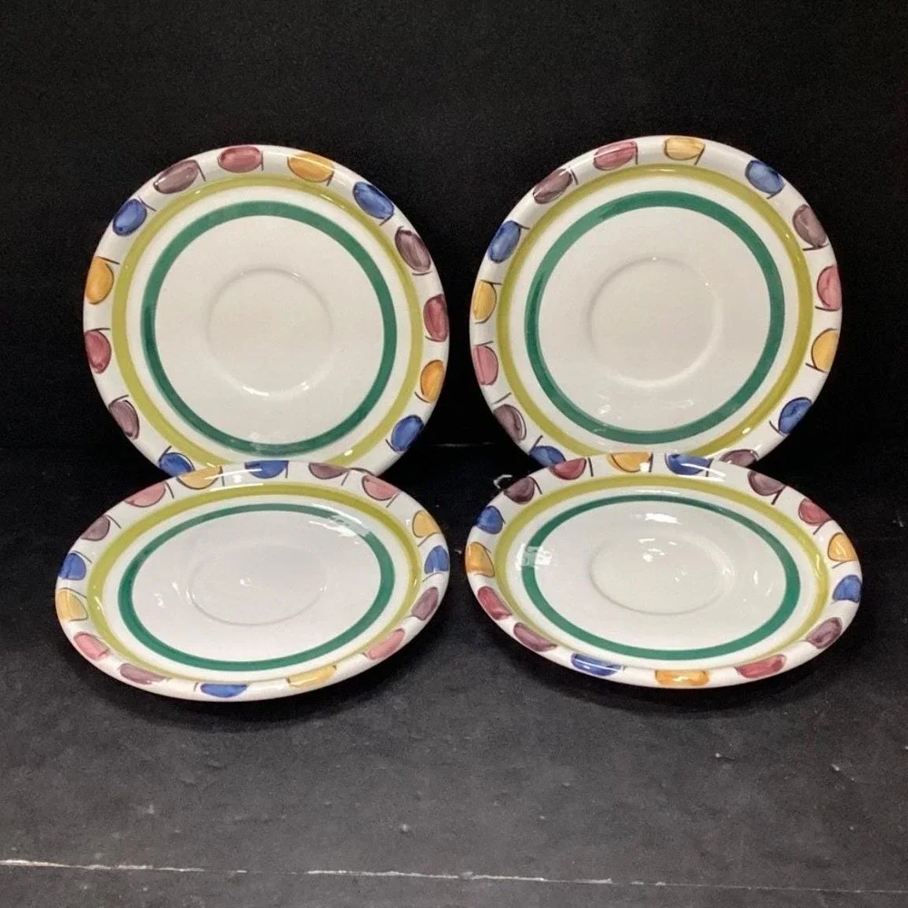 Mikasa Handcrafted Collection Salad Plates, Set of 4, Vtg Stoneware, Dinnerware